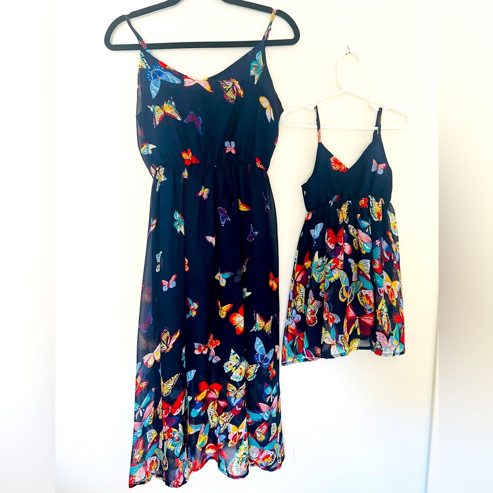 Mom and me matching butterfly dresses. Worn once.